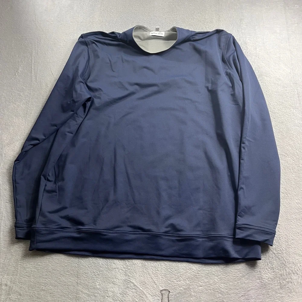Peter Millar Perth Mens XXL Navy Blue Quarter Zip Pullover Golf Sweater ME0EK40